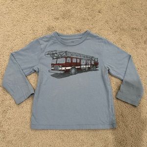 Light blue babyGap fire truck long sleeve shirt Sz4